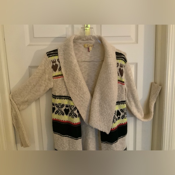VERA WANG, OPEN CARDIGAN LONG SWEATER. - Picture 2 of 12